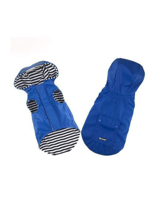 Pet Interest Stripe Lining Orange Waterproof Dog Coat with Hood with 26cm Back Length