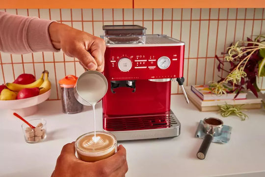 Kitchenaid Машина Espresso Налягане 15bar с Мелачка Червена 5KES6551ECA