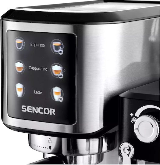 Sencor Mașină de Espresso 1350W Presiune 20bar pentru Cappuccino Argintie SES 4910SS