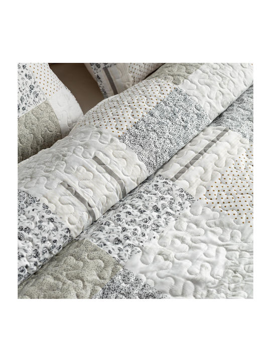 Vesta Home Σετ Κουβερλί Υπέρδιπλο Microfiber Λευκό 220x230cm 3τμχ