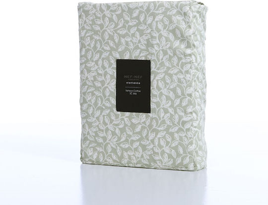 Nef-Nef Homeware Подредба Пликове За Завивки Памучен 240x230см Двойна С 2 Калъфки За Възглавници Успокояващ Зелен