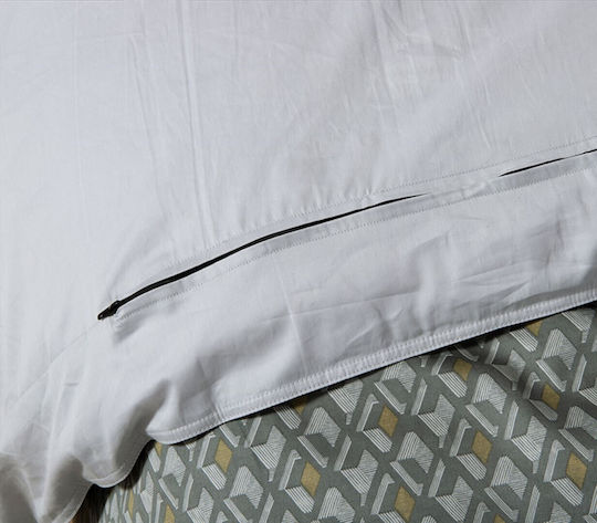 Nef-Nef Homeware Σετ Παπλωματοθήκη Βαμβακοσατέν 240x230cm Υπέρδιπλη με 2 Μαξιλαροθήκες Dominat Γκρι