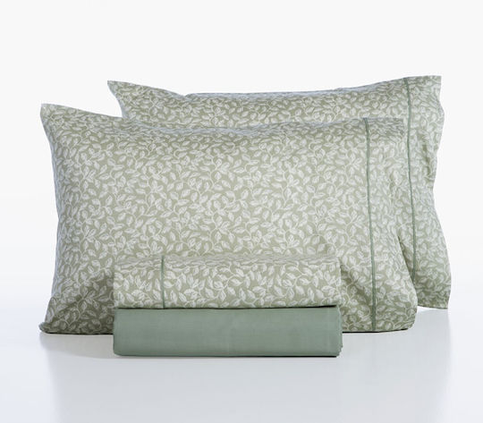 Nef-Nef Homeware Подредба Пликове За Завивки Памучен 240x230см Двойна С 2 Калъфки За Възглавници Успокояващ Зелен
