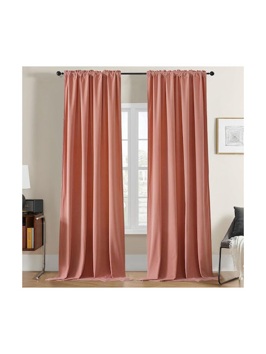Joydeco Verdunkelungsvorhang mit Tunnel Rosa 132x245cm