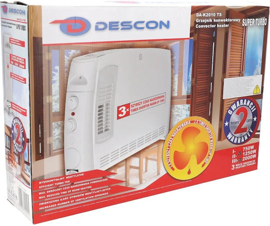 Dedra Θερμοπομπός Δαπέδου 2000W Λευκός