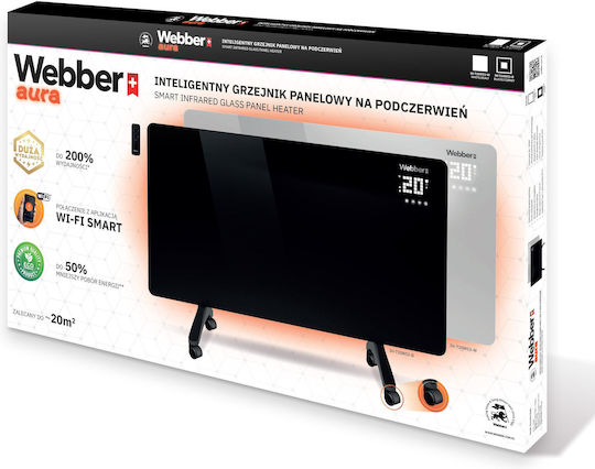Webber Aura Igh720 Konvektorheizung Boden 720W mit elektronischem Thermostat Schwarz