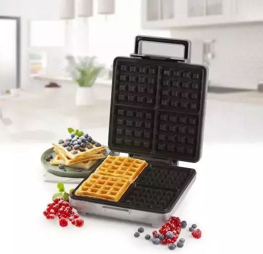 Domo Maker Βαφλιέρα για Τετράγωνες Βάφλες 4 Θέσεων 1600W