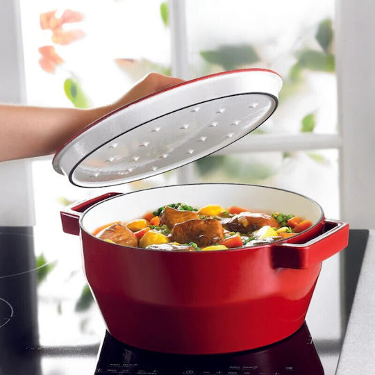 Pyrex Гърне Кръгло Метално Red 6.3лт 1бр