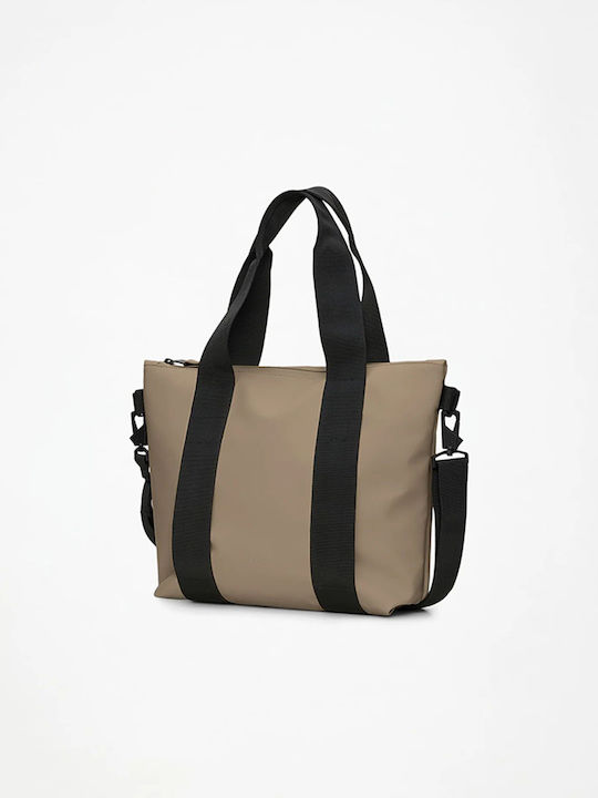 Micro Geantă Dama Tote Din Material Bej