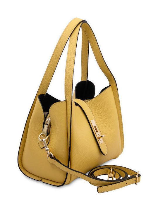 Leather Women's Shoulder Bag Yellow
