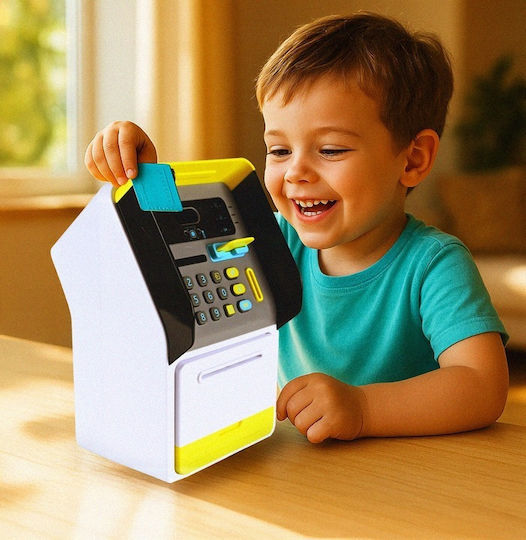 Pușculiță Tip ATM Bancnote Monede Parolă Recunoaștere Facială Funcție de Numărare 16,5 X 15,5 X 27 Cm Pușculiță Tip ATM Bancnote Monede Parolă Recunoaștere Facială Funcție de Numărare 16,5 X 15,5 X 27 Cm