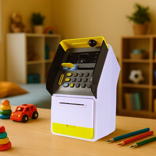 Pușculiță Tip ATM Bancnote Monede Parolă Recunoaștere Facială Funcție de Numărare 16,5 X 15,5 X 27 Cm