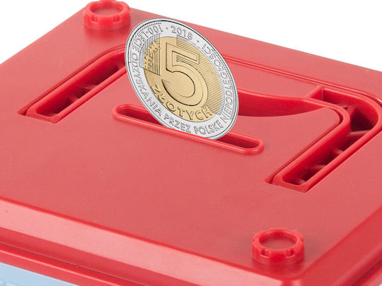 Seif Tip Cutie de Bani Sunete de Deschidere cu Pin Lumină Plastic 18 X 10 X 12 Cm Albastru