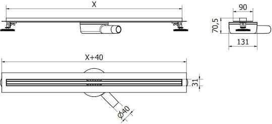Mexen Stainless Steel Shower Siphon Rose Gold