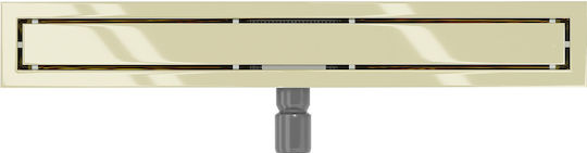 Mexen Rostfreier Stahl Bodenablauf Dusche mit Länge 13cm Gold