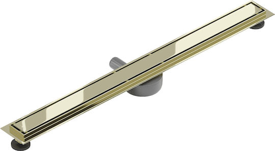 Mexen Rostfreier Stahl Bodenablauf Dusche mit Länge 13cm Gold