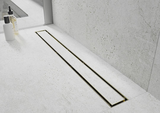 Mexen Rostfreier Stahl Bodenablauf Dusche mit Länge 13cm Gold