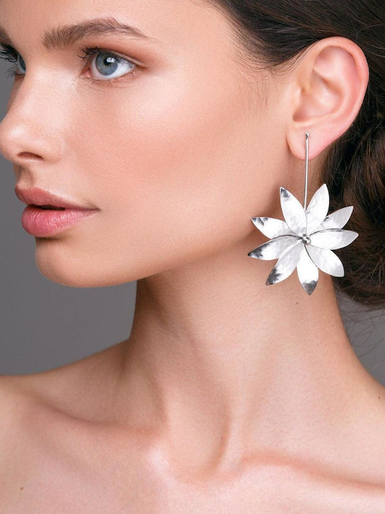 Ohrringe Hängend Blumen Margeriten Handgefertigt Silber 925