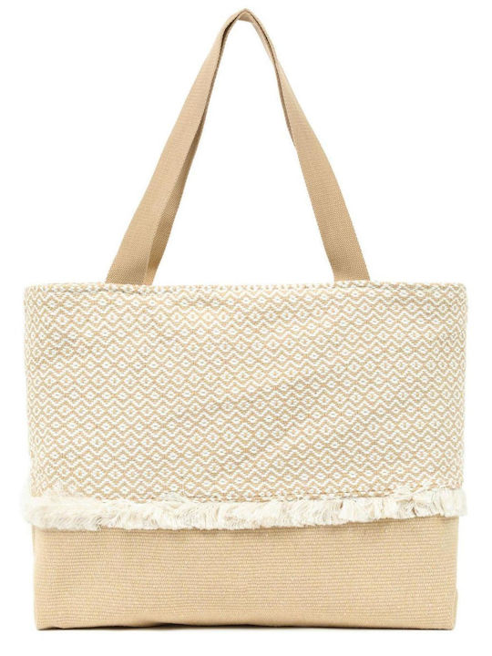 Doca Fabric Beach Bag Beige