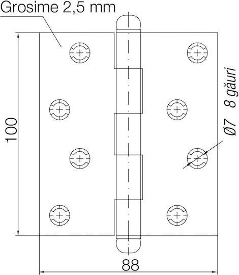 Applied Door Hinge 100/88 Az