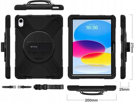 Crong Defender Plus – Husă Rezistentă iPad 11" A16 2025 10,9" 2022 Neagră
