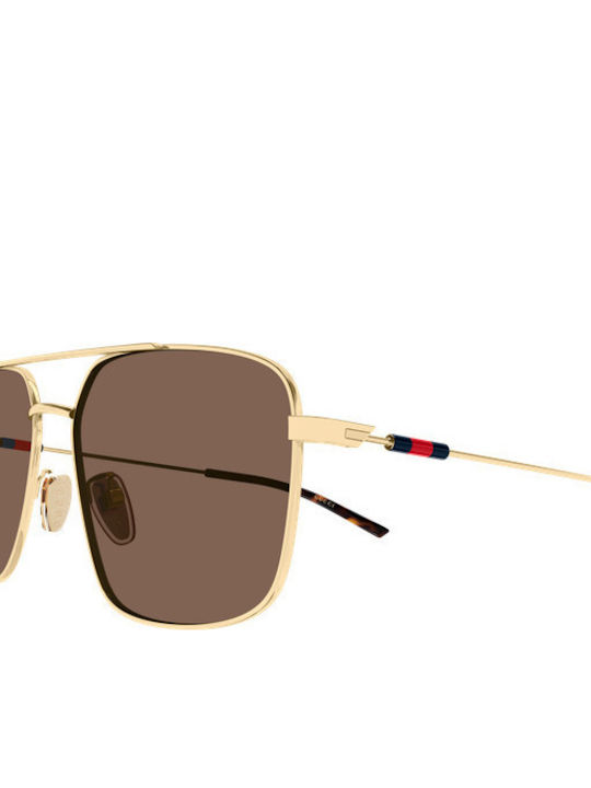 Gucci Unisex Sunglasses with Gold Metallic Frame and Gold Lens GG2096SA 004