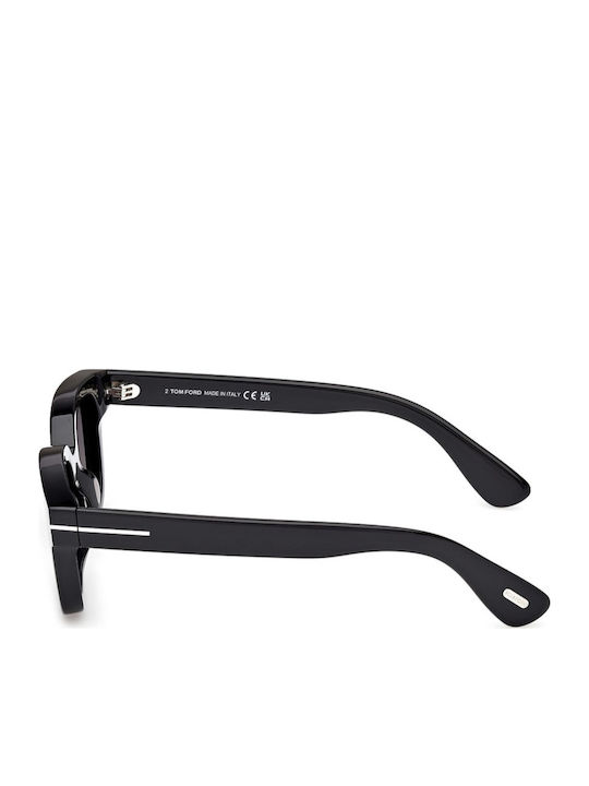 Tom Ford Unisex Sunglasses With Black Horn-Rimmed Frame And Grey Gradient Lens FT1274-D 01A