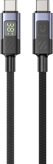 Unitek Braided / LED USB 2.0 Cable USB-C male - USB-C 60W PD 1m