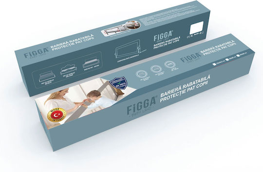 Figga Klappbares Bettschutzgitter aus Metall in Grau Farbe 180x65cm