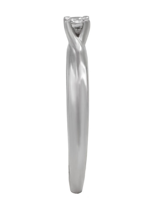 Savvas Design Single Stone Ring From 18K White Gold