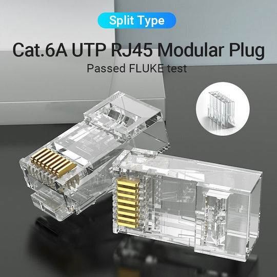 Vention Мрежови Конектори Cat6a Utp Модулен Щепсел Idgr0-10 Опаковка 10 Бр