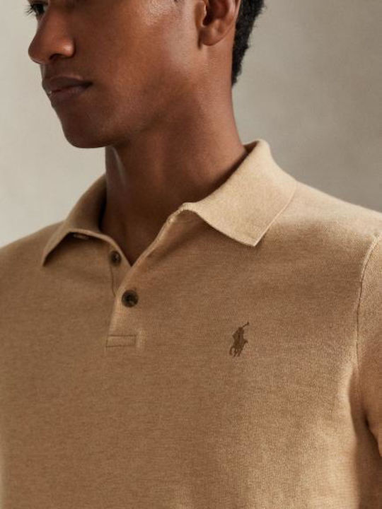 Polo Herrenbluse Camel Melange