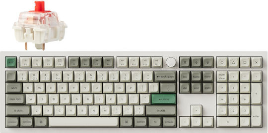 Keychron Q6 HE QMK Q6H-P1 Wireless Hall Effect Gaming Keyboard with Magnetic Switches and RGB Lighting English US Shell White