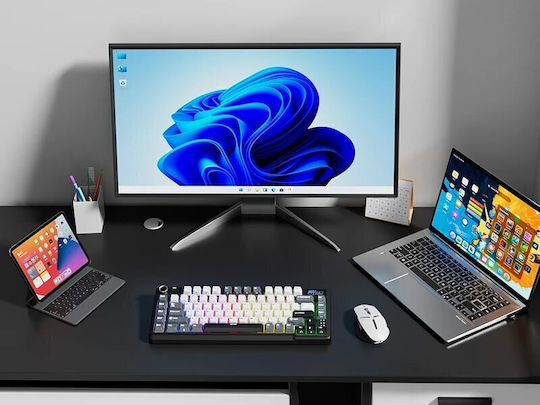 Royal Kludge RK-L75 Wireless Gaming Mechanical Keyboard 75% with Custom Cream switches and RGB lighting (English US) Gray