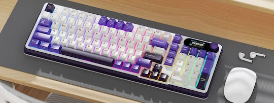 Royal Kludge RK-S98 Ασύρματο Gaming Μηχανικό Πληκτρολόγιο 96% με RGB φωτισμό (Αγγλικό US) Μωβ