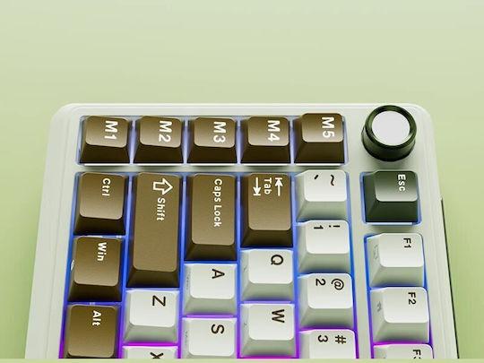 Royal Kludge RK-L75 Wireless Gaming Mechanical Keyboard 75% with Custom Beige switches and RGB lighting (English US) Gray