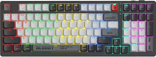 A4Tech Bloody WS98 Wireless Gaming Mechanical Keyboard with BLMS Red Plus switches and RGB lighting (International English) Gray