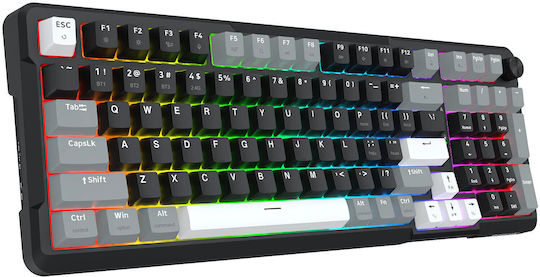 Redragon K742 Ασύρματο Gaming Μηχανικό Πληκτρολόγιο 98% με Custom Linear διακόπτες και RGB φωτισμό (International English) Creamy