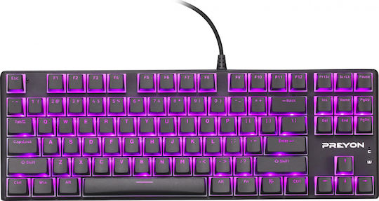 Preyon Blitz Claw Gaming Μηχανικό Πληκτρολόγιο Tenkeyless με Gateron Blue διακόπτες και RGB φωτισμό (Αγγλικό US)