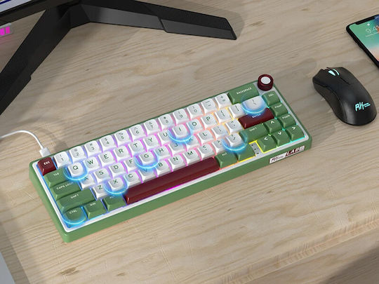 Royal Kludge R65 Gaming Mechanical Keyboard with Chartreuse Switches and RGB Lighting English US Green