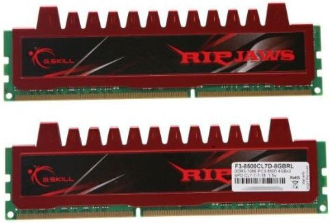 G.Skill Ripjaws DDR3 8GB RAM με 2x4GB Modules και Ταχύτητα 1066 για Desktop