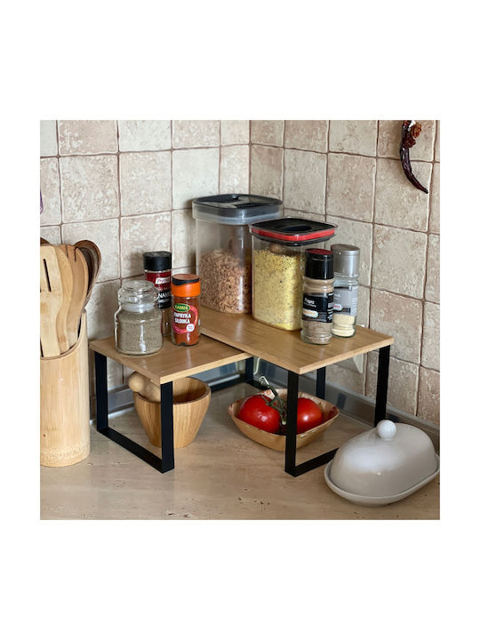 Tabletop Wooden Rack 33.5x18.5x14.5cm 2 Pieces Beige