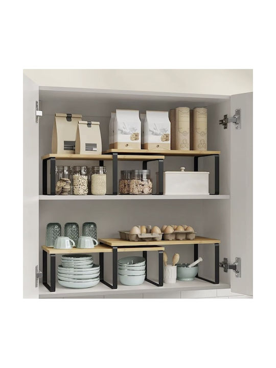 Tabletop Wooden Rack 33.5x18.5x14.5cm 2 Pieces Beige