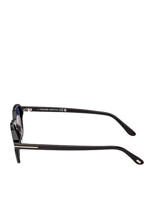Tom Ford Unisex Γυαλιά Ηλίου με Μαύρο Κοκκάλινο Σκελετό και Μπλε Ντεγκραντέ Φακό FT1301 01V