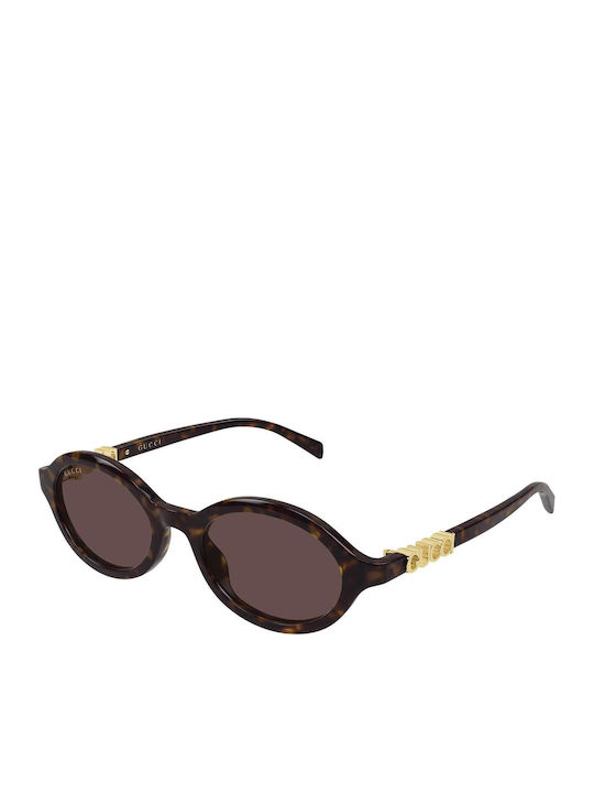 Gucci Women’s Sunglasses with Brown Tartaruga Horn-Rimmed Frame and Brown Lens GG2153S 002
