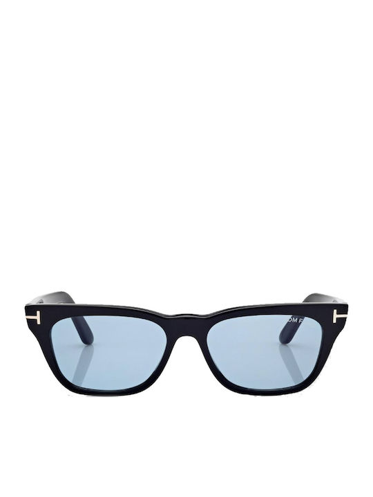Tom Ford Unisex Sunglasses With Black Horn-Rimmed Frame And Blue Gradient Lens FT1362 01V