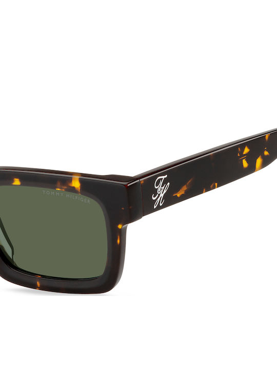 Tommy Hilfiger Ochelari De Soare Pentru Femei Cu Ramă Din Plastic Maro Tartarugă Și Lentile Verzi TH2368/S 086/QT