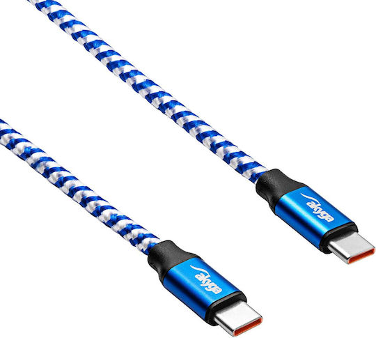 Akyga Regular USB 2.0 Cablu USB-C bărbătesc - USB-C 100W Albastru 1.8m