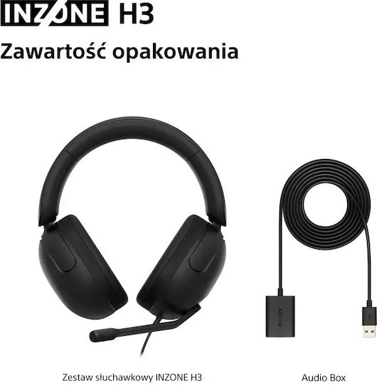 Sony Inzone H3 Over Ear Gaming Headset με σύνδεση 3.5mm / USB