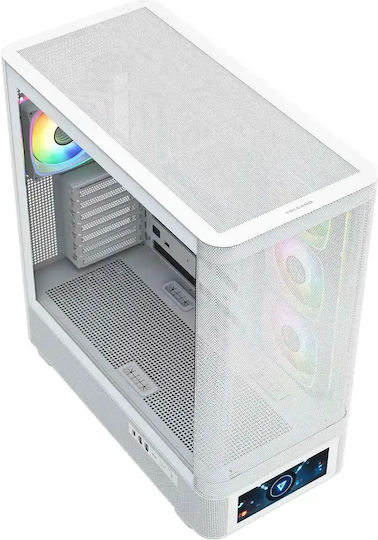 Modecom Volcano AQ500 Gaming Midi Tower Κουτί Υπολογιστή με Πλαϊνό Παράθυρο και ARGB Φωτισμό Λευκό